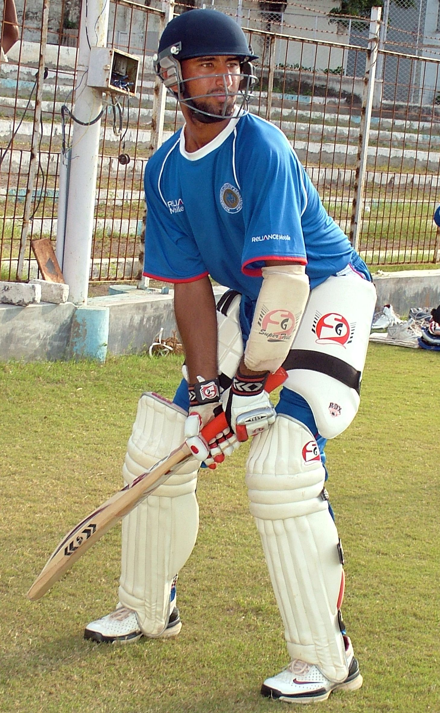Cheteshwar Pujara in the nets