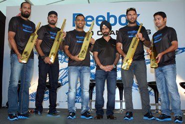 Members of the triumphant Indian team were presented a gold bat at a felicitation function by Reebok