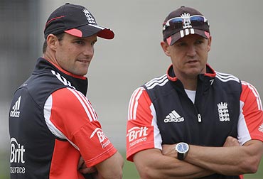Andrew Strauss with Andy Flower