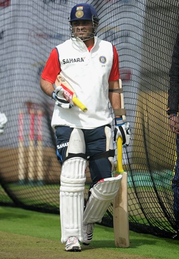 Virender Sehwag at the nets session
