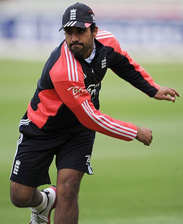 Ravi Bopara during a nets session