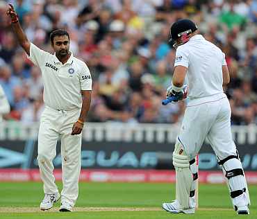 Amit Mishra celebrates after picking up Matt Prior's wicket