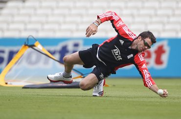James Anderson goes through a fitness Test at the Oval