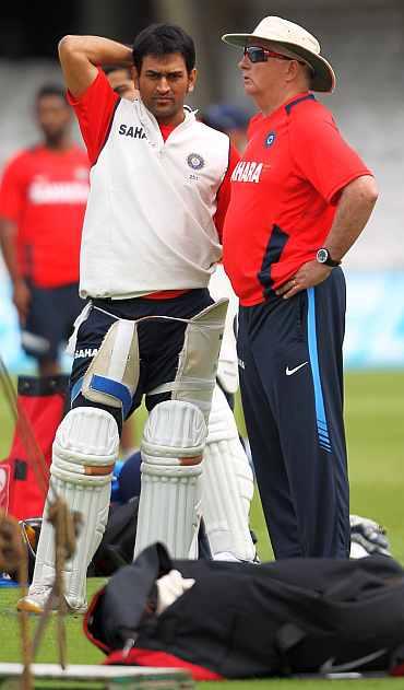 MS Dhoni and Duncan Fletcher