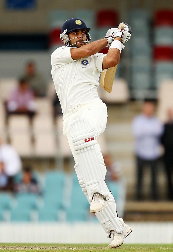 Virat Kohli in action against Cricket Australia Chairman's XI