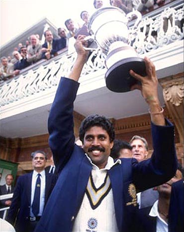 Kapil Dev with the 1983 World Cup