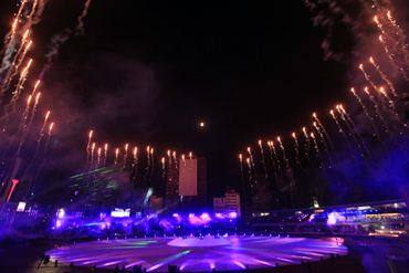 Fireworks explode during the opening ceremony