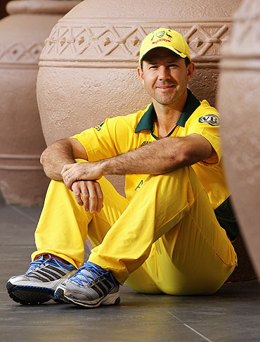 Ricky Ponting at the Marriott Courtyard Hotel, Ahmedabad on Sunday