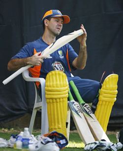 Ricky Ponting at Australia's practice session in Ahmedabad on Sunday