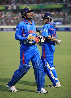Sehwag and Tendulkar in the match against Bangladesh