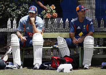Ricky Ponting and Mitchell Johnson