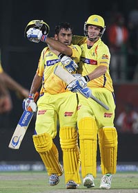 MS Dhoni and Albie Morkel