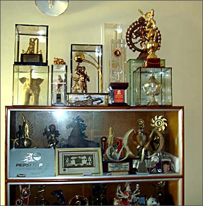 Dhoni's trophies have a special place in their home
