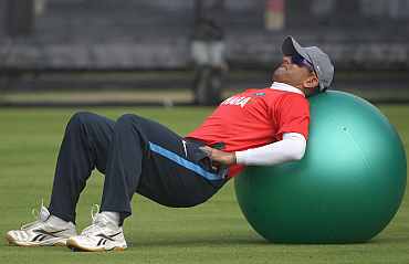 Rahul Dravid during a practice session at Lord's ground