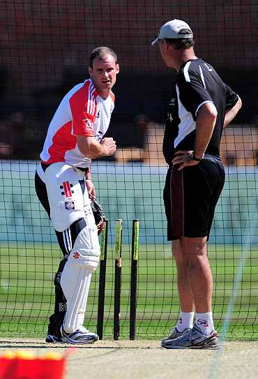 Andrew Strauss during a practice session