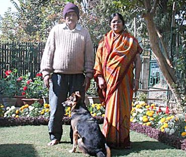 Dhoni's parents at his home in Ranchi