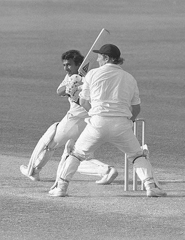 Sunil Gavaskar during his record breaking double century against England at the Oval in 1979