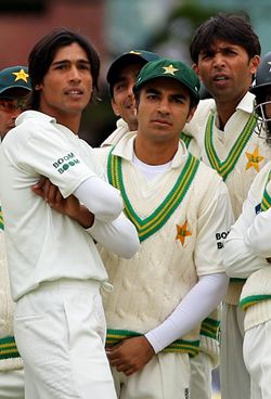 Amir, Butt and Asif during the Pakistan England match at Lord's