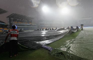 Wet conditions at the Premadasa stadium