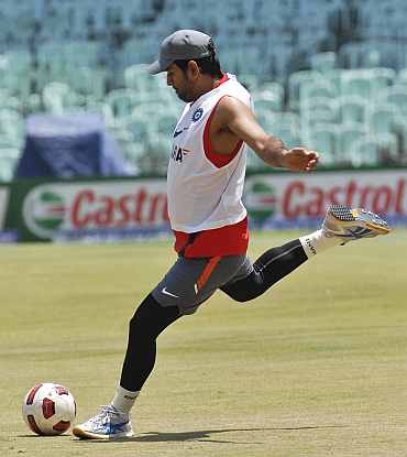 Ms Dhoni during a practice session in Chennai