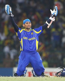 Dilshan after getting to his hundred