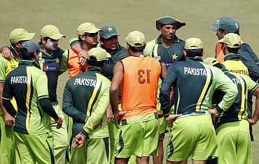 Pakistan team during a practice session in Mohali