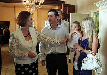 Ricky Ponting and Prime Minister Julia Gillard