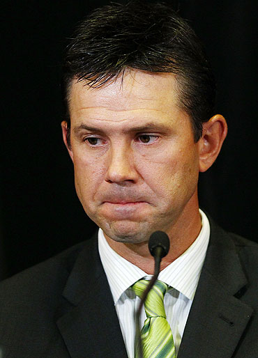 Ricky Ponting speaks to the media announcing his decision to step down as captain