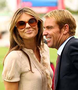 Shane Warne and Liz Hurley