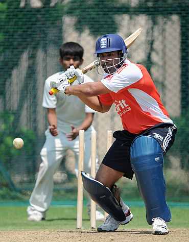 Ravi Bopara during a practice session in Hyderabad