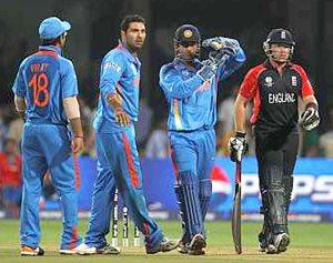 Dhoni asks for a review during a match