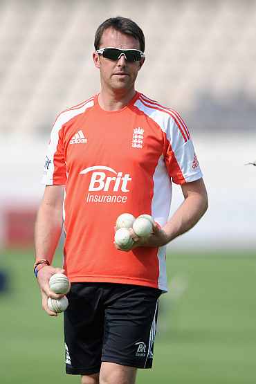 Graeme Swann during the practice session in Hyderabad