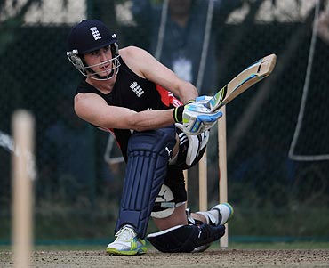 England's Craig Kieswetter bats in the nets during a training session