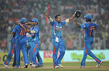 Indian players celebrate after winning the series 5-0