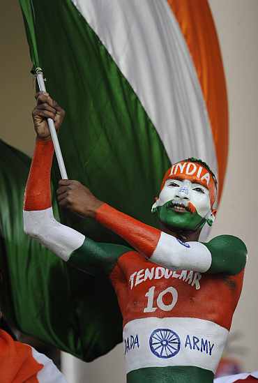 Indian fan with the flag