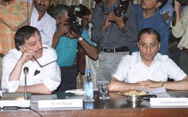 Mansur Ali Khan Pataudi (left) wth former BCCI president Jagmohan Dalmiya