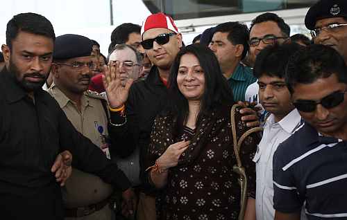 Yuvraj Singh arrives at the Indira Gandhi International Airport in New Delhi
