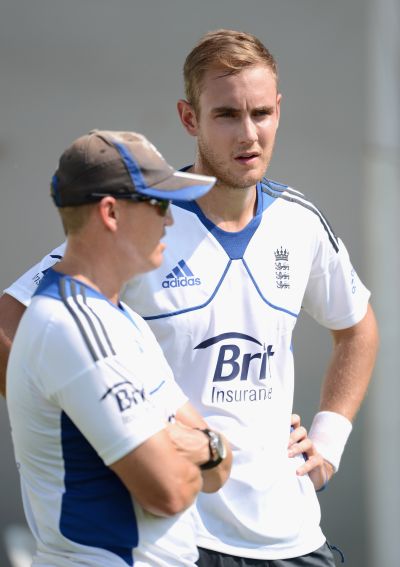 Stuart Broad and Andy Flower