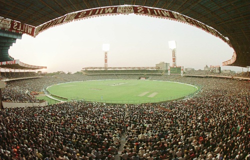 Indian cricket fans crammed into Eden Gardens