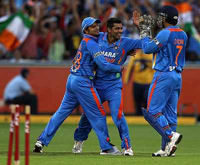 Ravindra Jadeja celebrates after a fall of a wicket