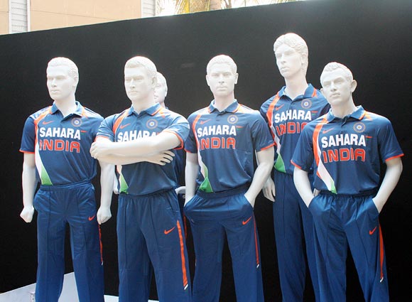 The Team India jerseys on display
