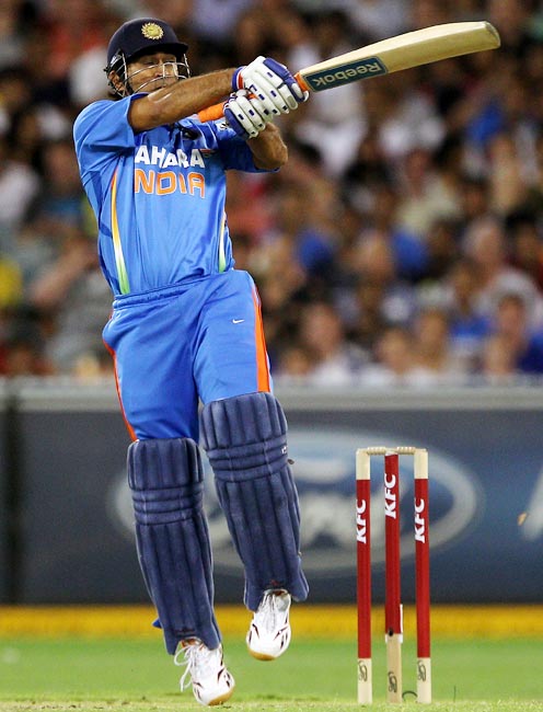 Dhoni at the end of a famous victory again!