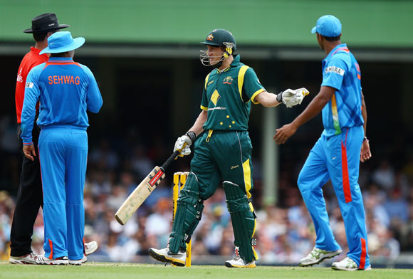 Dhoni was not quite happy with the decision