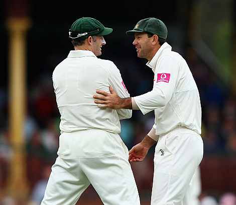 Mike Hussey and Ricky Ponting