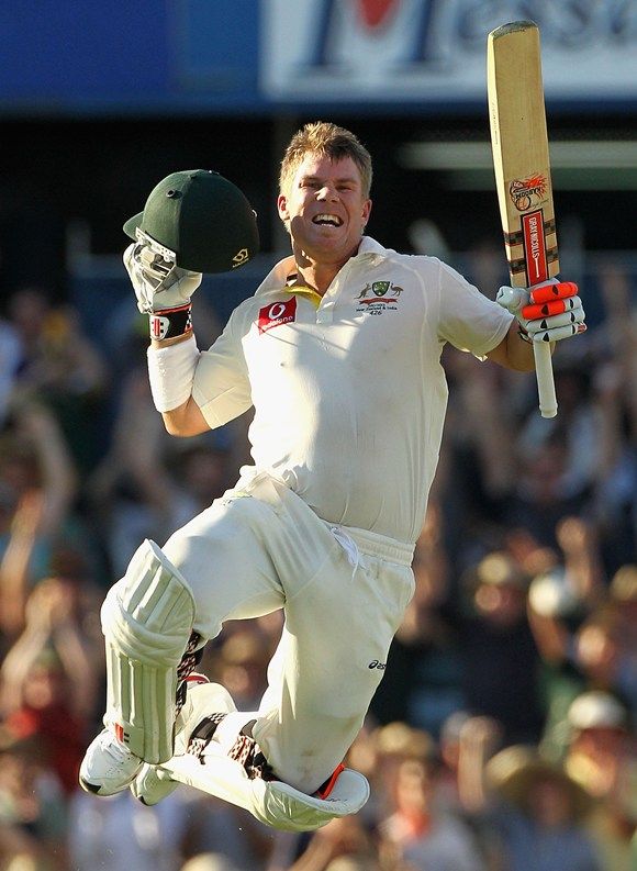 David Warner scored the fastest century by an opener, 100 off only 69 balls, against India, at the WACA, Perth, January 11, 2012.