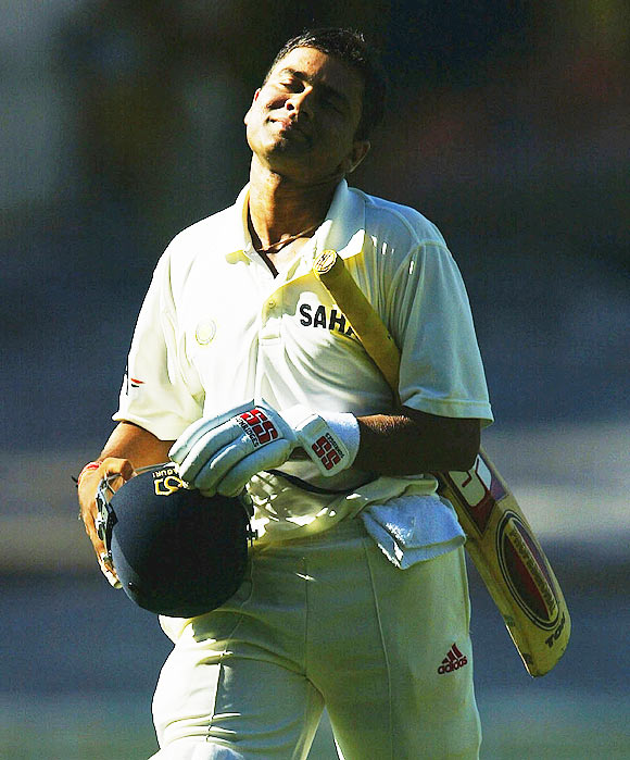 Aakash Chopra leaves the field after being dismissed during day three of the Boxing Day 3rd Test between Australia and India at the MCG on December 28, 2003