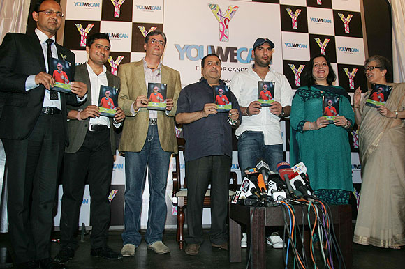 Yuvraj Singh launches the 'YouWeCan' cancer-awareness program in New Delhi on Saturday