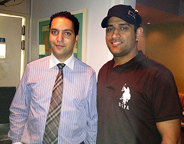MS Dhoni with Mint manager Nawid Sahebzada