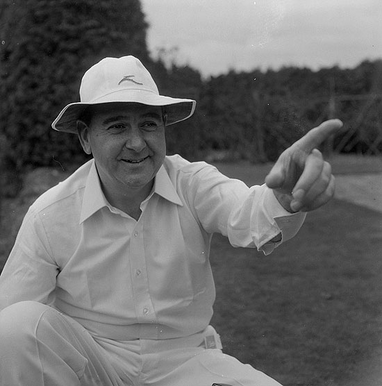 England and Kent cricketer Colin Cowdrey (1932 - 2000) comes out of retirement to play Test Cricket for the injury hit MCC touring side in Australia