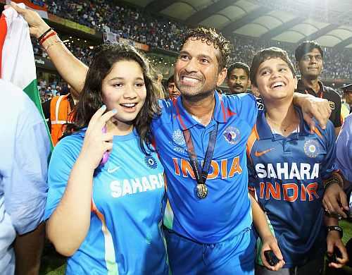 Sachin Tendulkar, Sara and Arjun